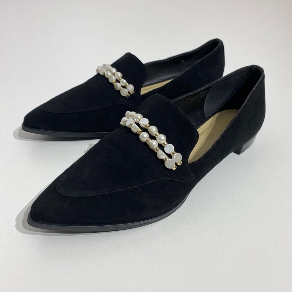 Marc Fisher Women's Pearl Flat Loafer Black Suede Women’s Size 11 (men’s 9.5)